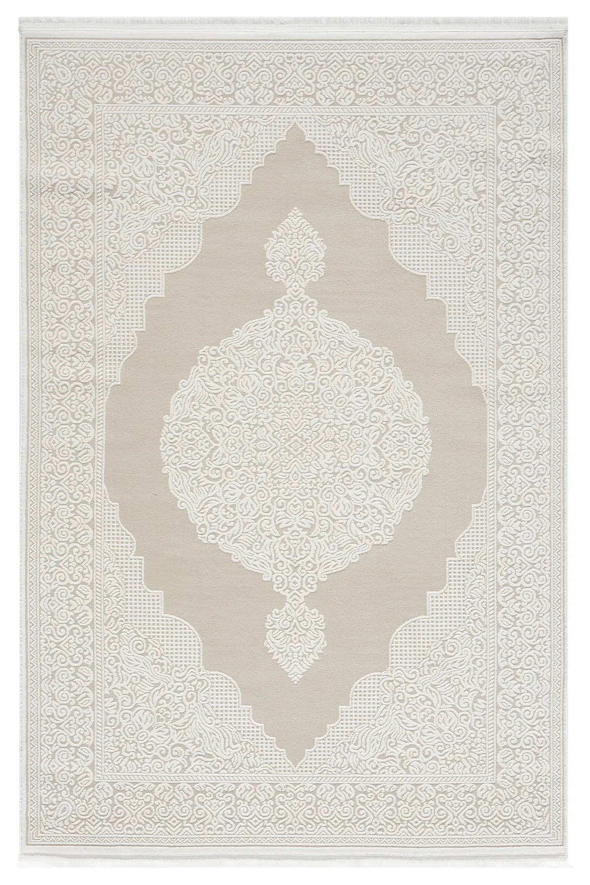 Asya Bej Halı Akrilik Halı Yumuşak Dokulu Salon Oturma Odası Yatak Odası Halısı 524