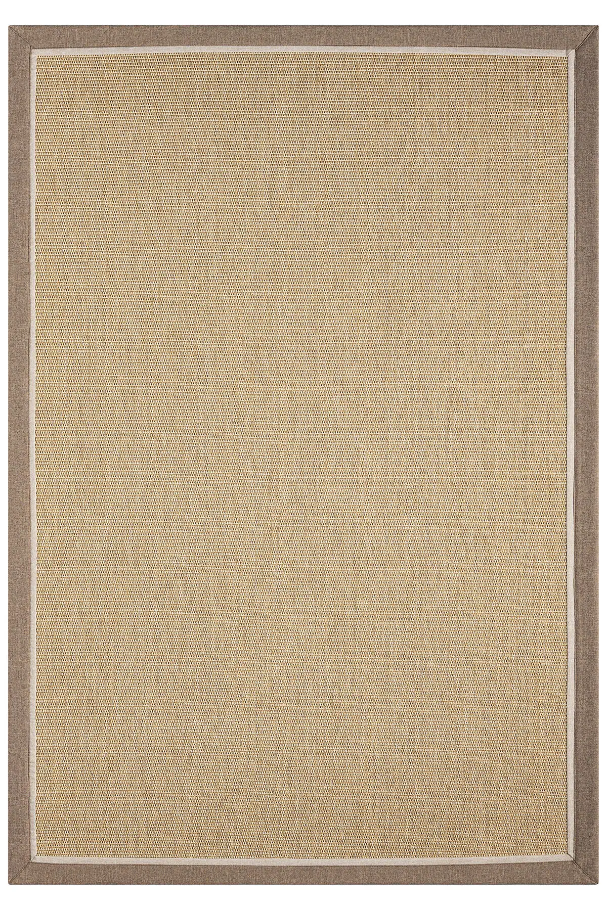 Bombay Bej Halı Kahve Bej Bordürlü Kolay Temizlenen Hasır Dokulu Sisal Halı 664