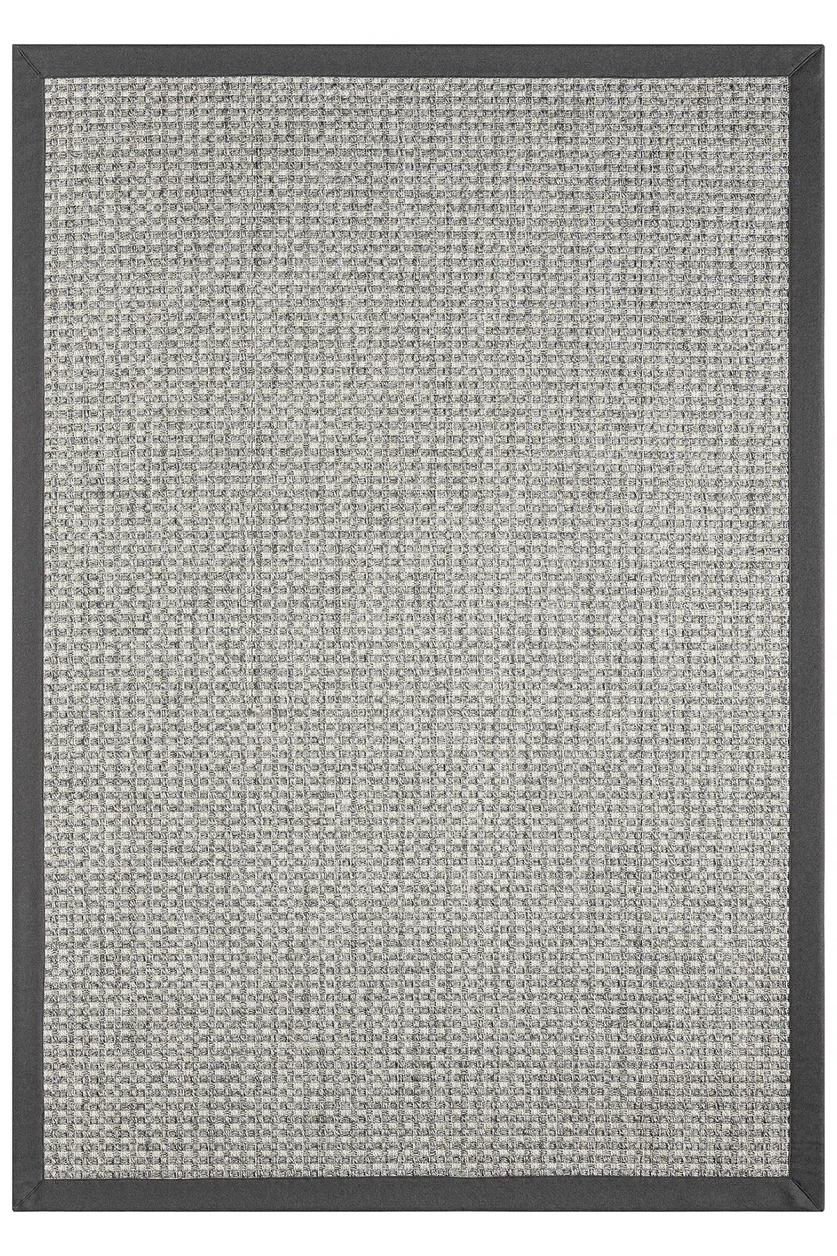 Bombay Gri Halı Antrasit Bordürlü Kolay Temizlenen Hasır Dokulu Sisal Halı 667