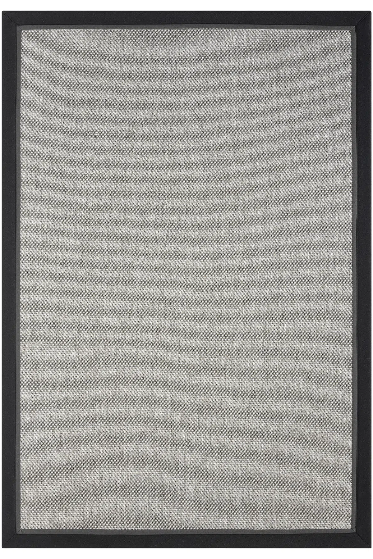 Bombay Gri Halı Siyah Antrasit Bordürlü Kolay Temizlenen Hasır Dokulu Sisal Halı 664