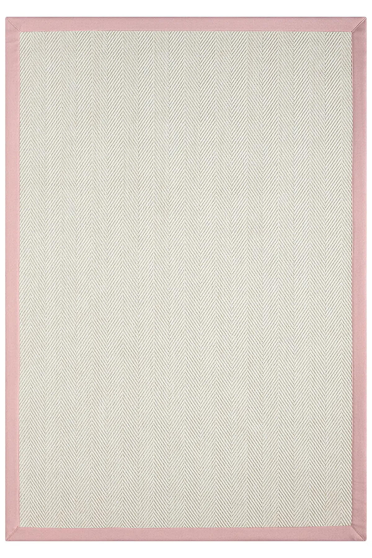 Bombay Krem Halı Pembe Bordürlü Kolay Temizlenen Hasır Dokulu Sisal Halı 665